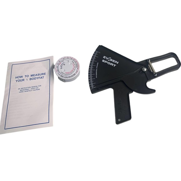 Evisen Sport Skinfold Body Fat Caliper Measuring Tool + Body Tape Measure - Picture 1 of 10